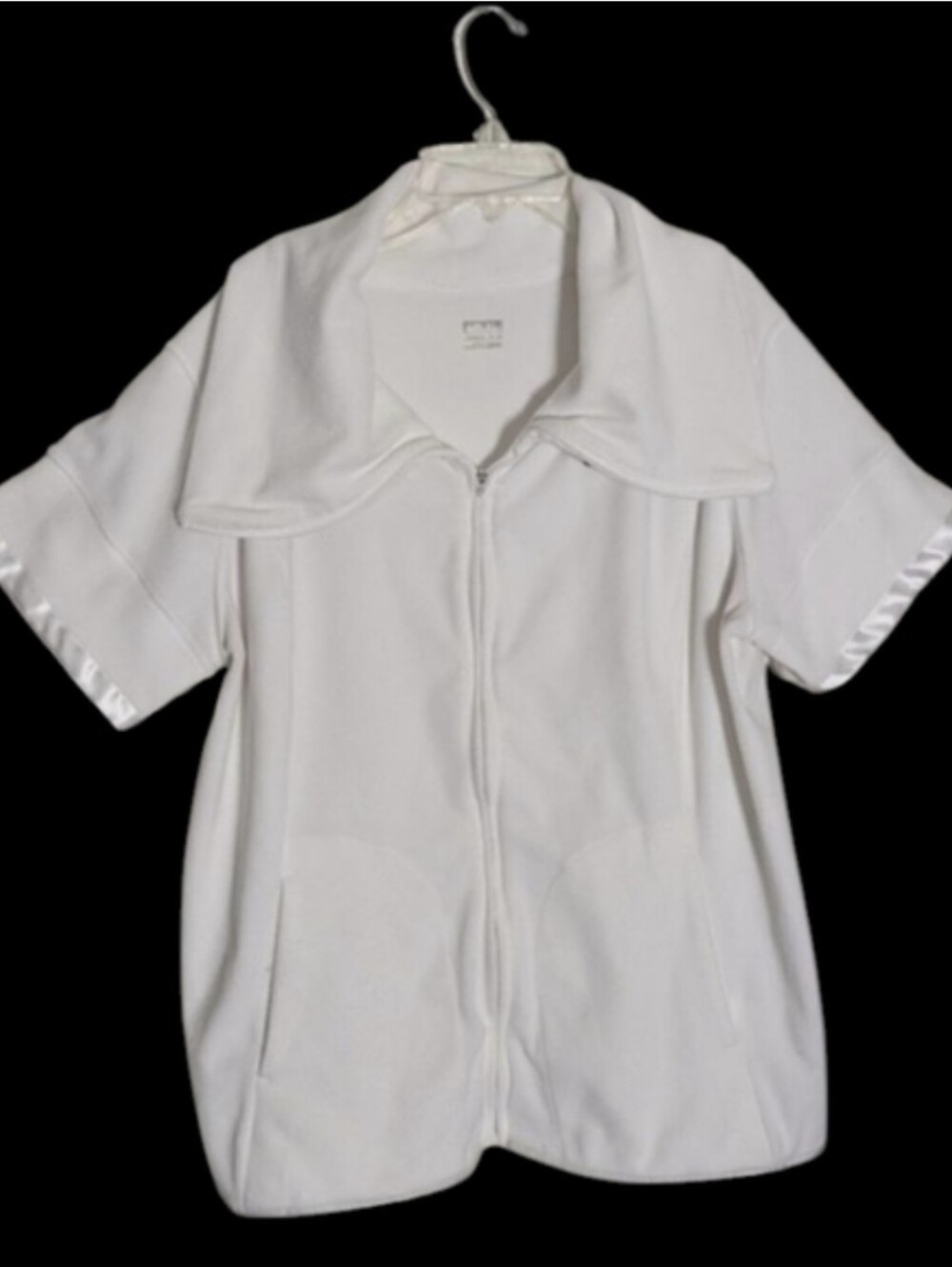 Nike Womens Short Sleeve Jacket White Zip-Up Sporty Athleisure Layering Piece XL